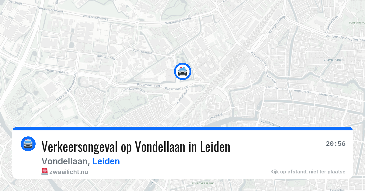 Verkeersongeval op Vondellaan in Leiden — 12 jul 2026