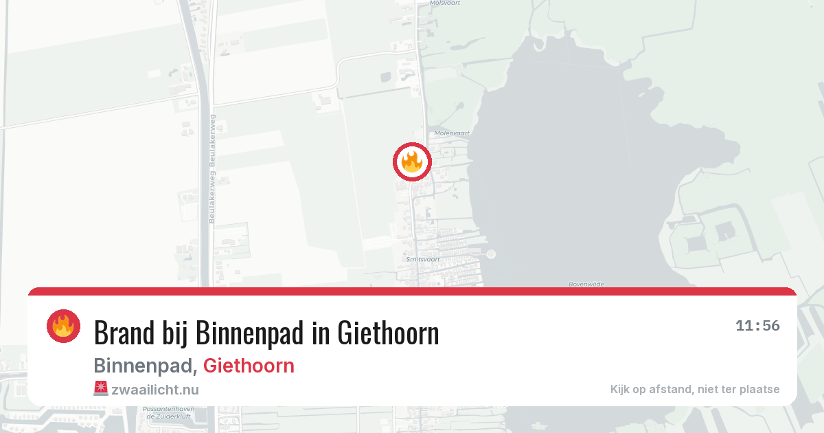 Brand bij Binnenpad in Giethoorn — 30 mei 2026