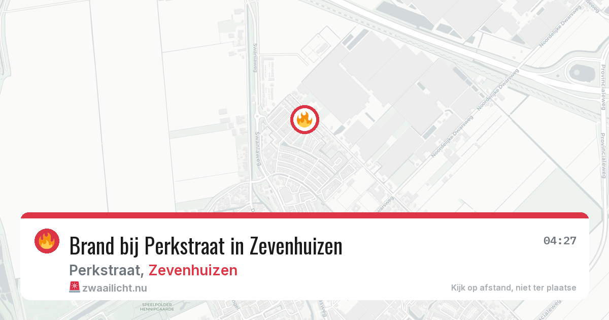 Brand bij Perkstraat in Zevenhuizen — 4 apr 2026