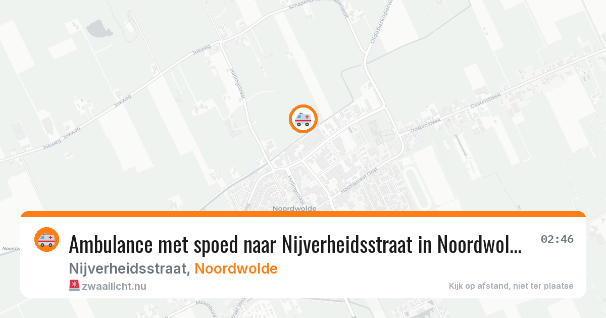 Ambulance met spoed naar Nijverheidsstraat in Noordwolde — 10 jul 2026