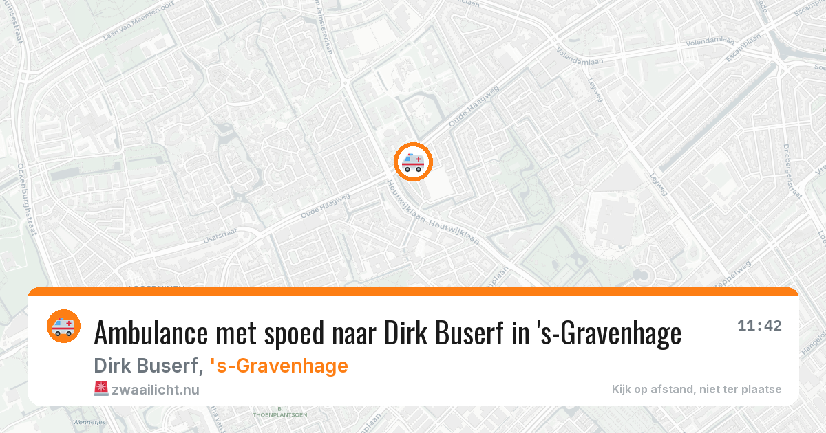 Ambulance met spoed naar Dirk Buserf in 's-Gravenhage — 17 jul 2026