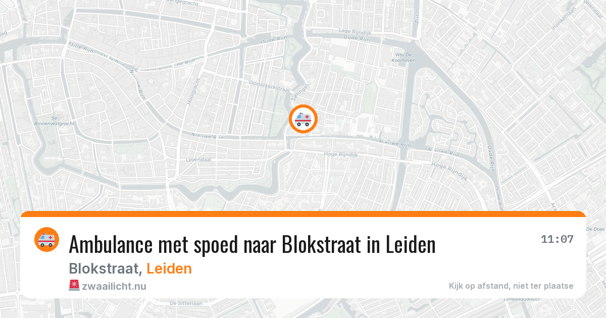 Ambulance met spoed naar Blokstraat in Leiden — 26 jul 2026
