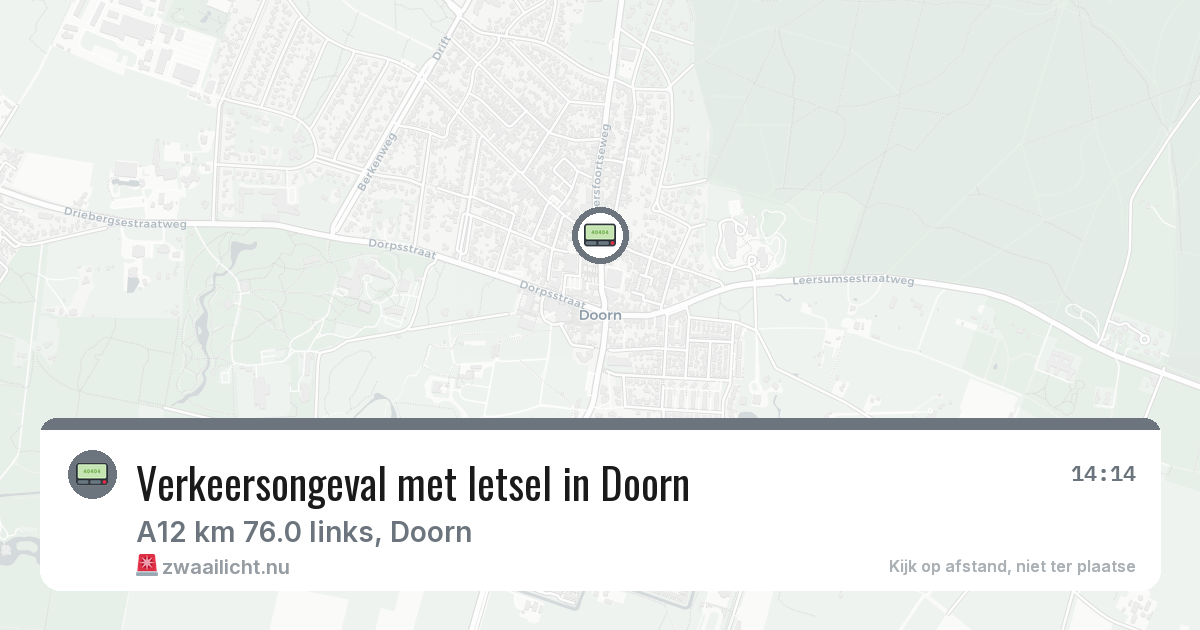 Verkeersongeval met letsel in Doorn — 18 apr 2026