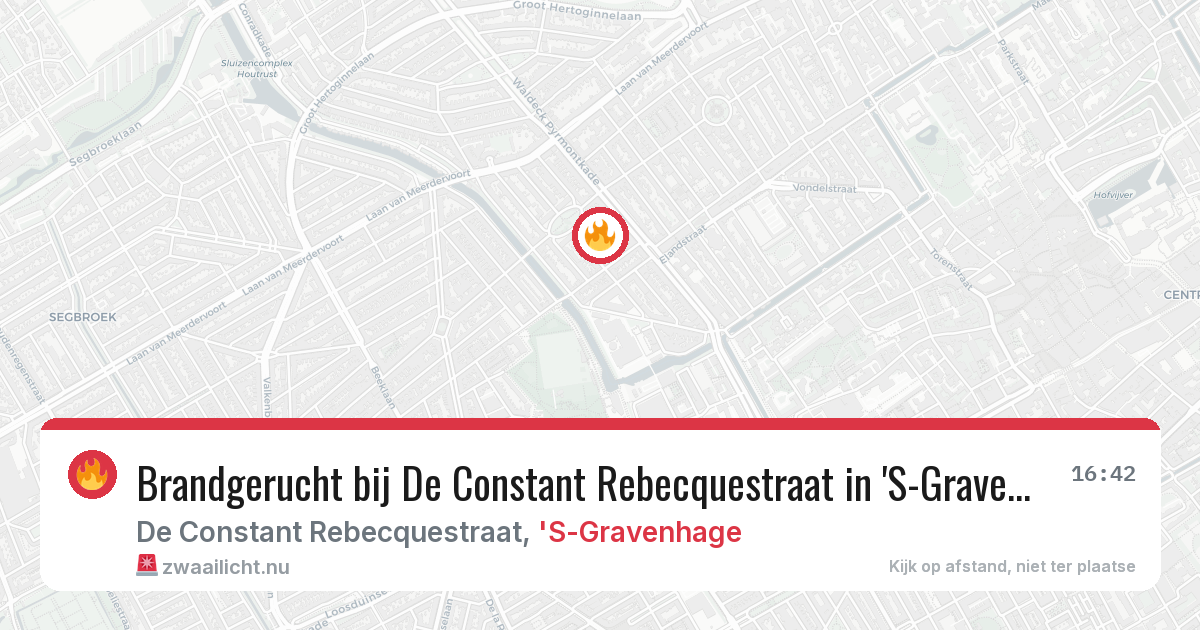 Brandgerucht bij De Constant Rebecquestraat in 'S-Gravenhage — 26 feb 2026