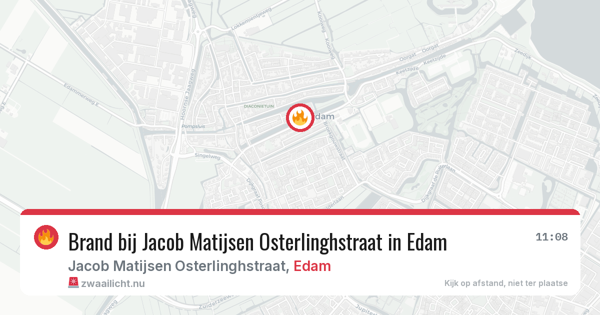 Brand bij Jacob Matijsen Osterlinghstraat in Edam — 26 mei 2026