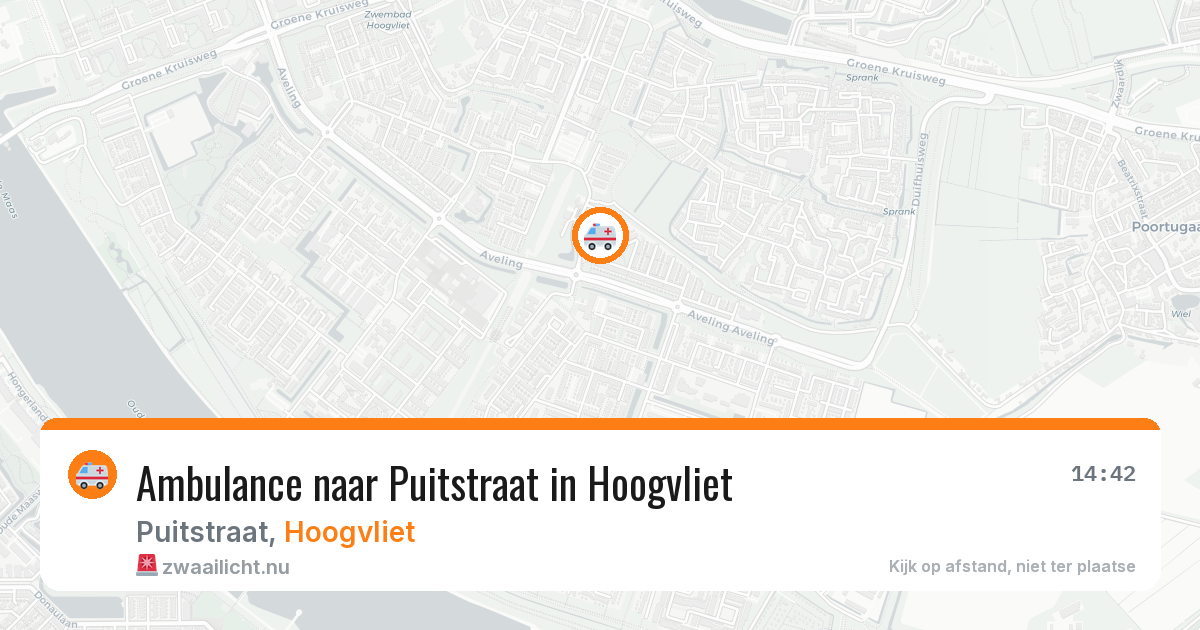Ambulance naar Puitstraat in Hoogvliet — 26 mrt 2026