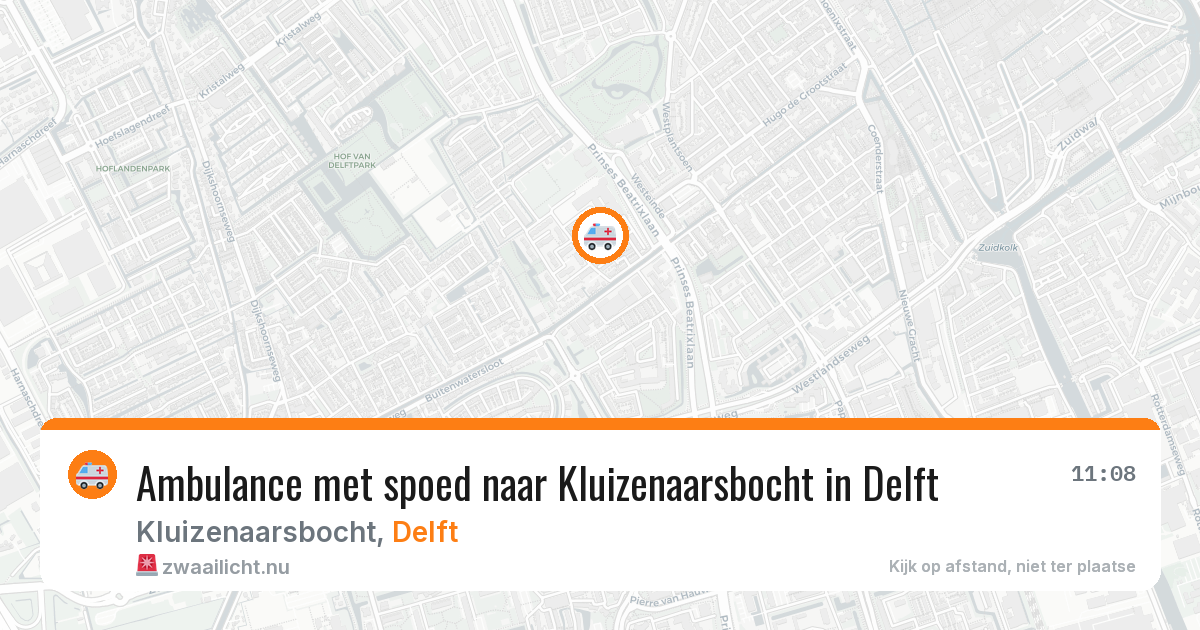 Ambulance met spoed naar Kluizenaarsbocht in Delft — 23 jul 2026