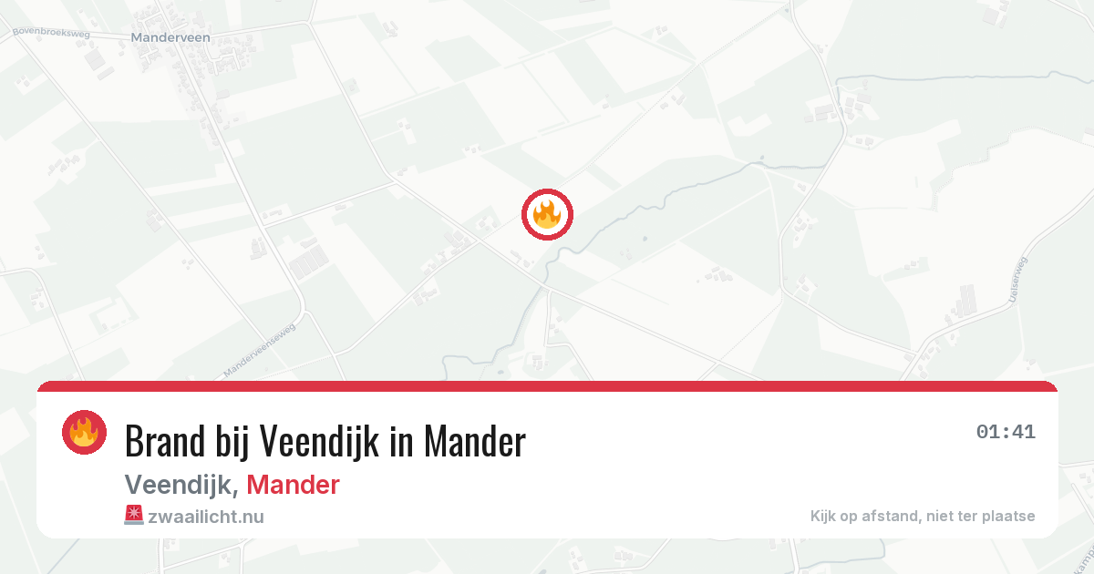 Brand bij Veendijk in Mander — 19 jun 2026