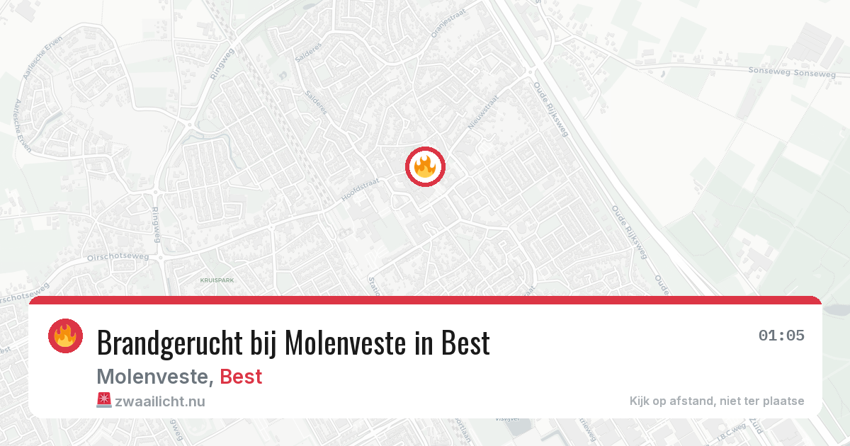 Brandgerucht bij Molenveste in Best — 29 mei 2026
