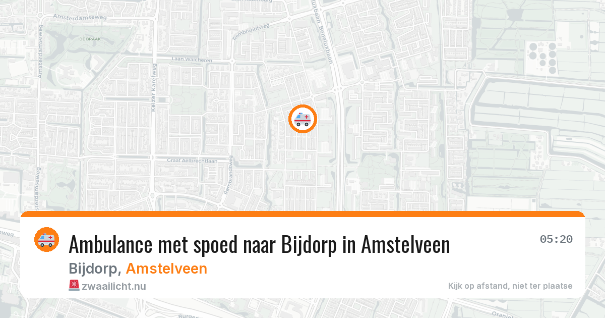Ambulance met spoed naar Bijdorp in Amstelveen — 10 apr 2026