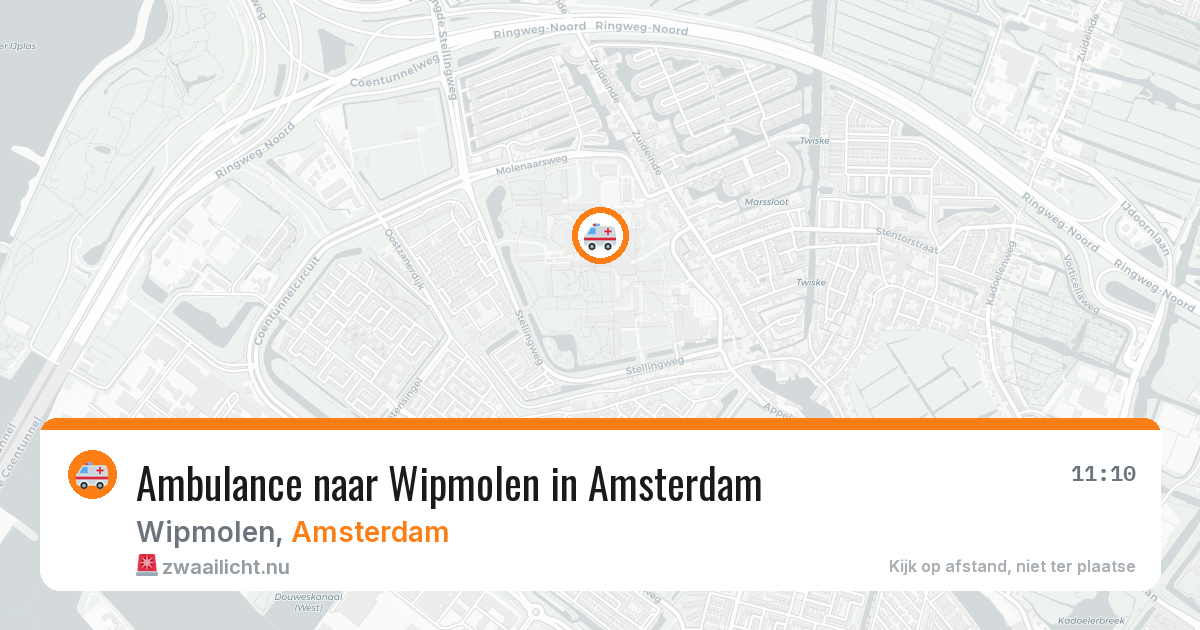 Ambulance naar Wipmolen in Amsterdam — 10 mei 2026