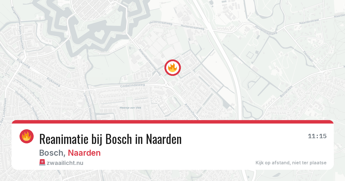 Reanimatie bij Bosch in Naarden — 19 mei 2026