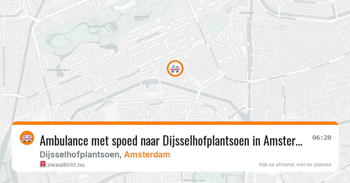 Ambulance met spoed naar Dijsselhofplantsoen in Amsterdam — 13 jul 2026