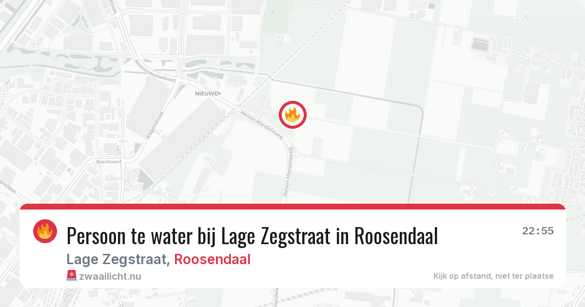 Persoon te water bij Lage Zegstraat in Roosendaal — 22 mei 2026