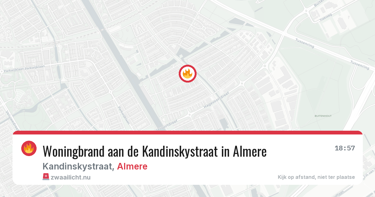 Woningbrand aan de Kandinskystraat in Almere — 20 jul 2026