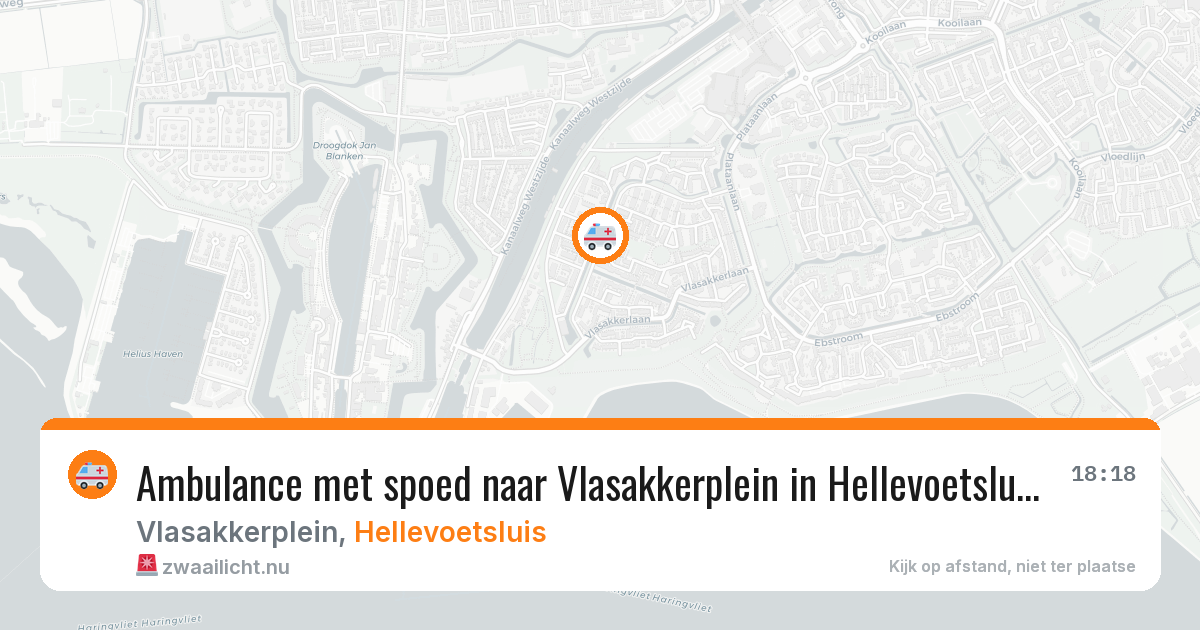 Ambulance met spoed naar Vlasakkerplein in Hellevoetsluis — 11 jul 2026