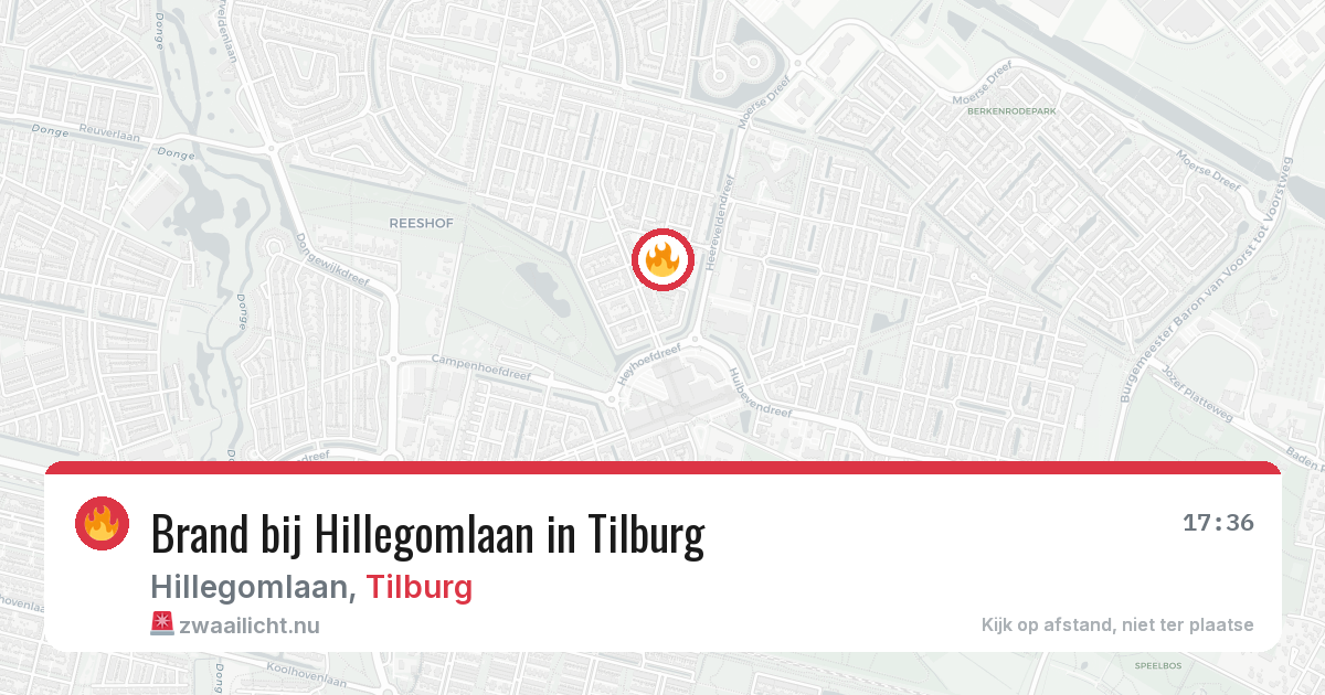 Brand bij Hillegomlaan in Tilburg — 15 jul 2026