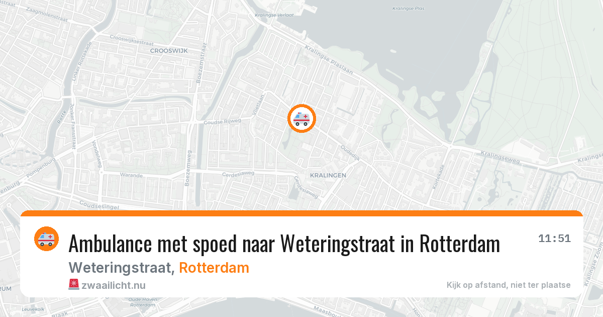 Ambulance met spoed naar Weteringstraat in Rotterdam — 24 mei 2026