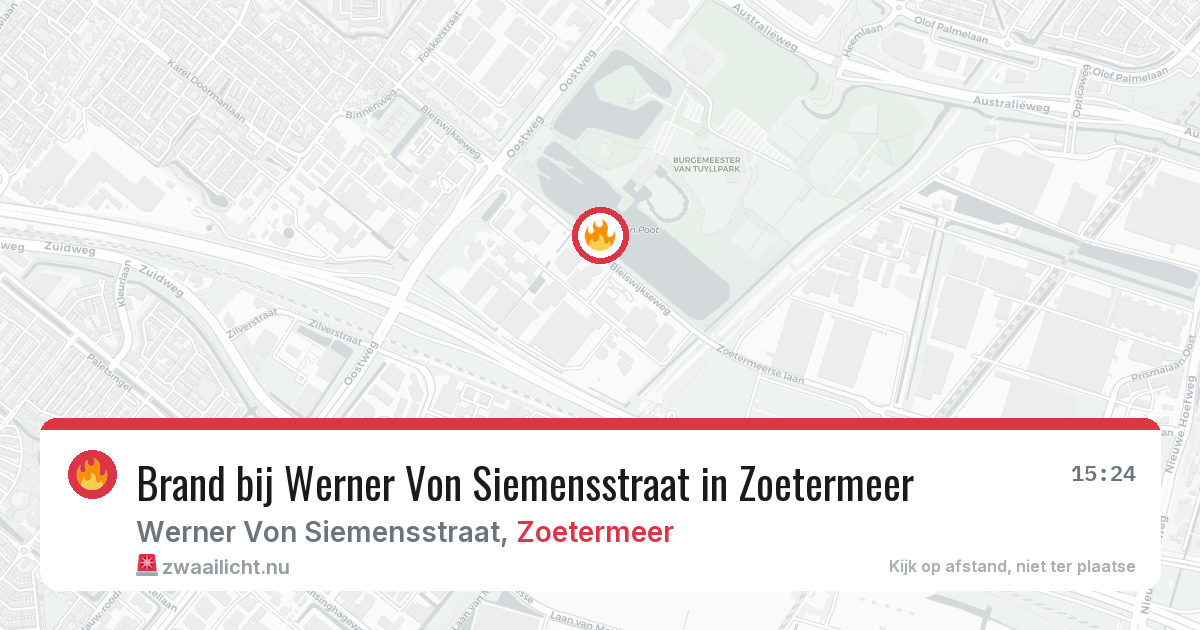 Brand bij Werner Von Siemensstraat in Zoetermeer — 25 mrt 2026