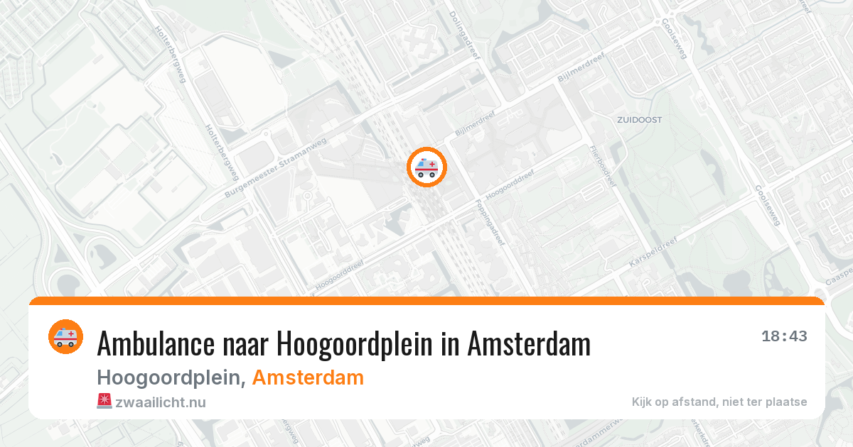 Ambulance naar Hoogoordplein in Amsterdam — 19 jul 2026
