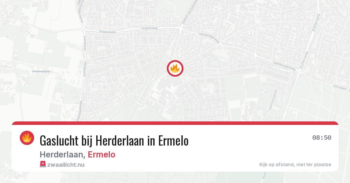 Gaslucht bij Herderlaan in Ermelo — 15 jul 2026