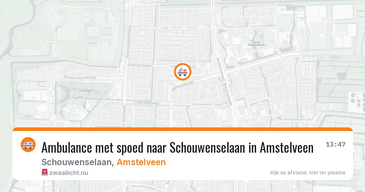Ambulance met spoed naar Schouwenselaan in Amstelveen — 21 jul 2026