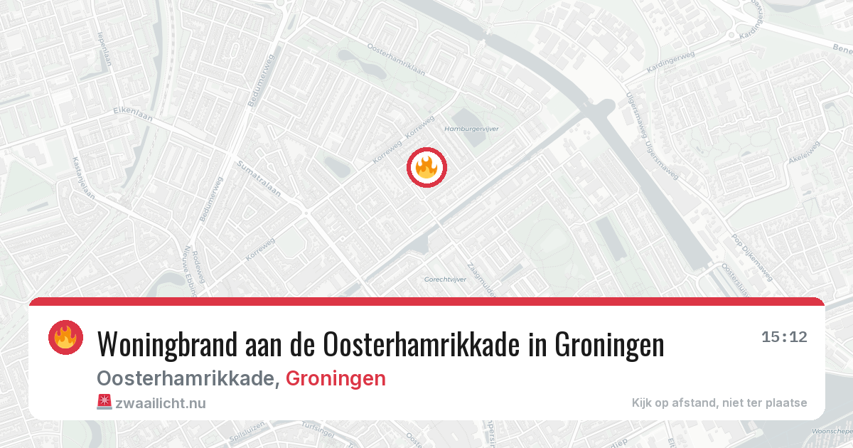 Woningbrand aan de Oosterhamrikkade in Groningen — 13 jul 2026