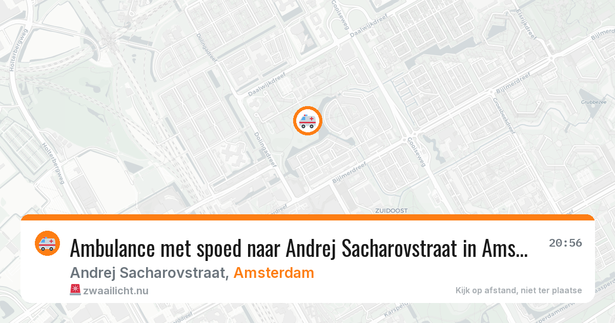 Ambulance met spoed naar Andrej Sacharovstraat in Amsterdam — 17 jul 2026
