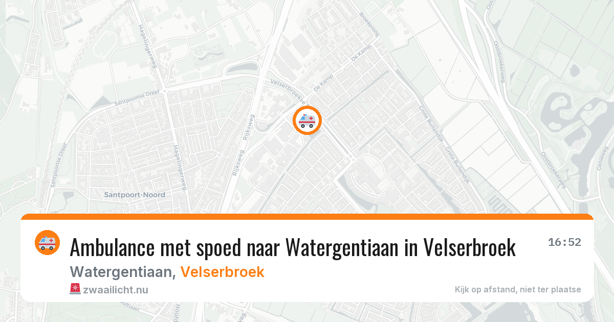 Ambulance met spoed naar Watergentiaan in Velserbroek — 25 jul 2026