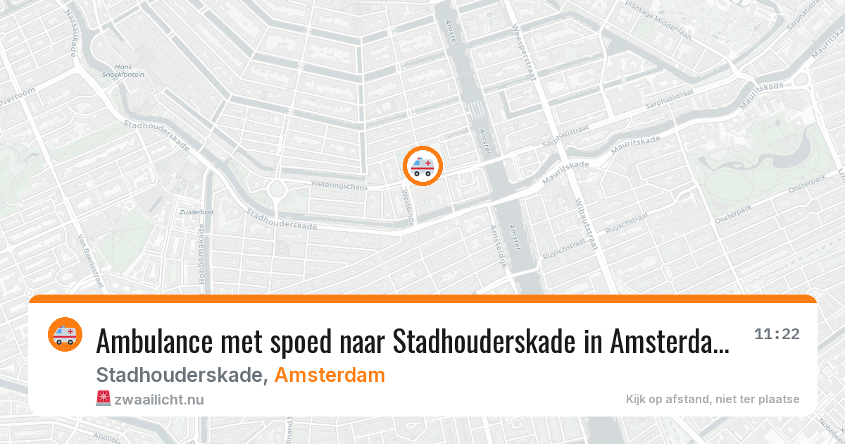 Ambulance met spoed naar Stadhouderskade in Amsterdam — 24 mrt 2026