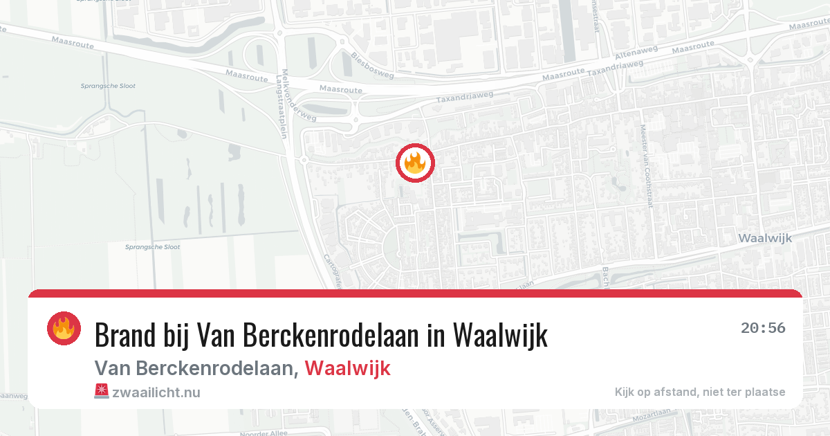 Brand bij Van Berckenrodelaan in Waalwijk — 14 jul 2026