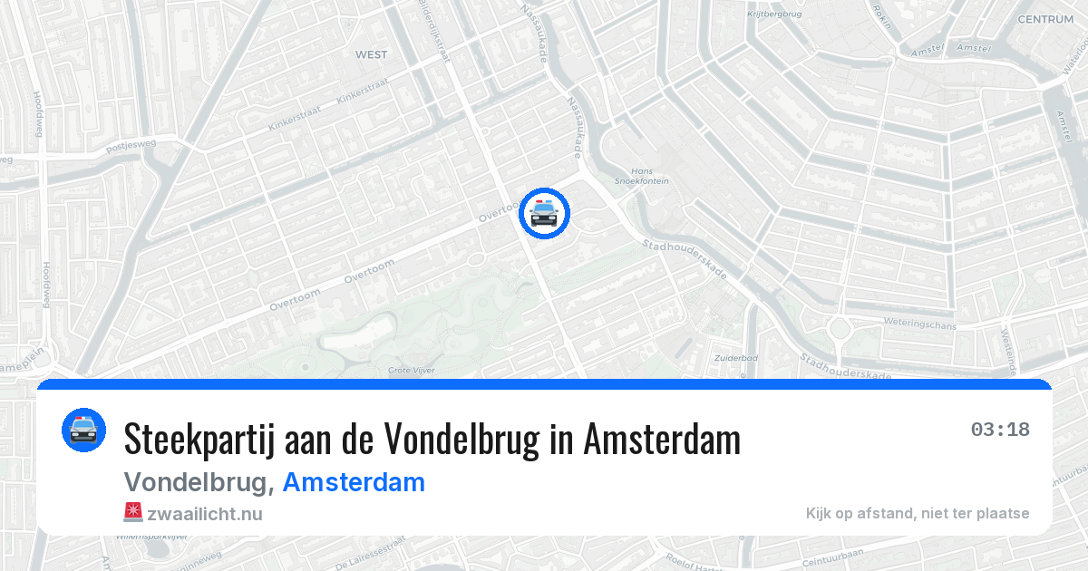 Steekpartij aan de Vondelbrug in Amsterdam — 26 mei 2026