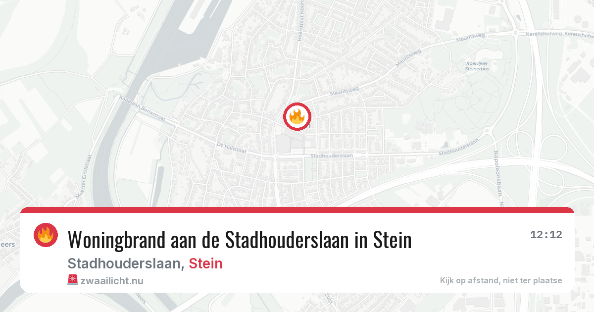 Woningbrand aan de Stadhouderslaan in Stein — 12 jul 2026