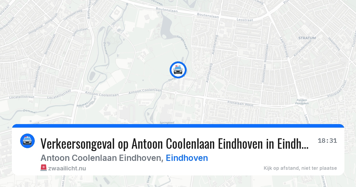 Verkeersongeval op Antoon Coolenlaan Eindhoven in Eindhoven — 20 jul 2026
