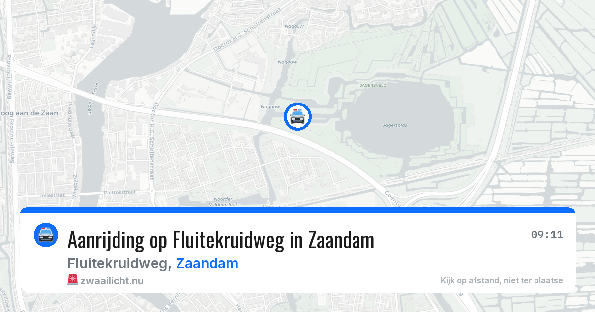 Aanrijding op Fluitekruidweg in Zaandam — 9 apr 2026