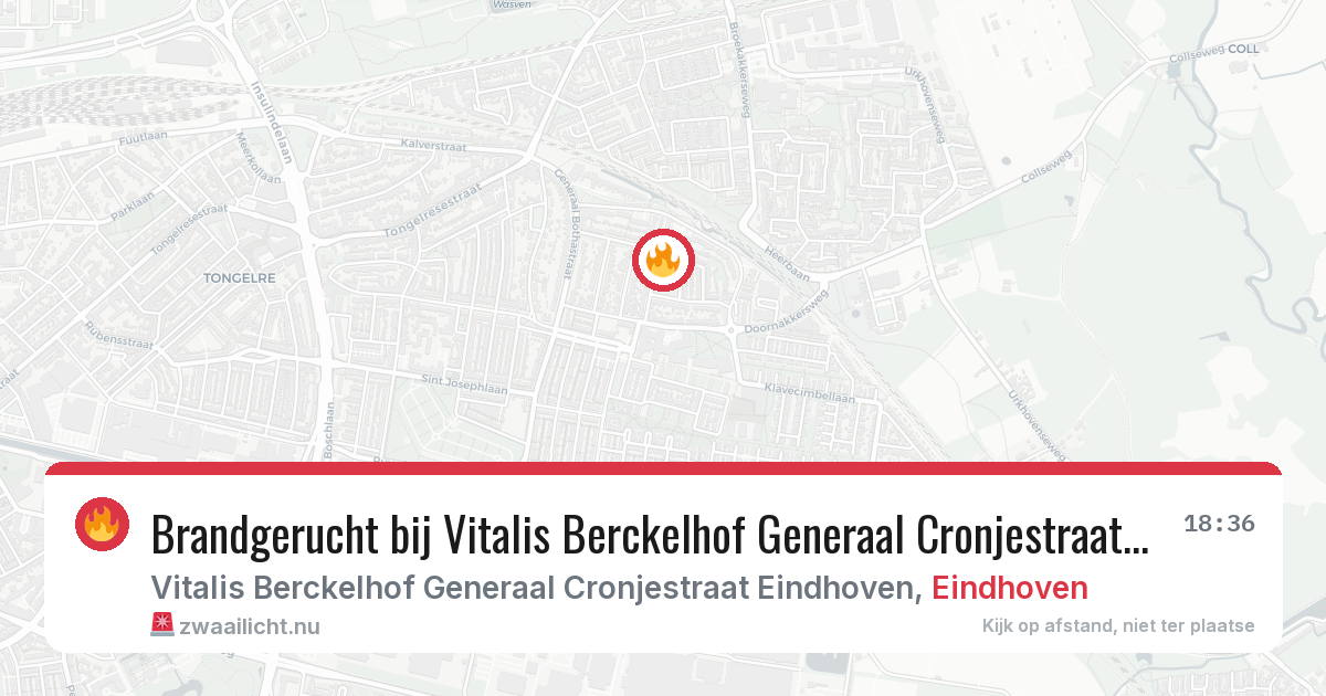 Brandgerucht bij Vitalis Berckelhof Generaal Cronjestraat Eindhoven in Eindhoven — 25 mei 2026