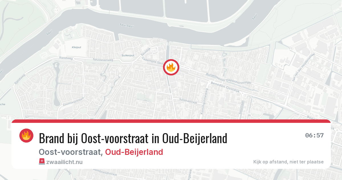 Brand bij Oost-voorstraat in Oud-Beijerland — 13 jul 2026