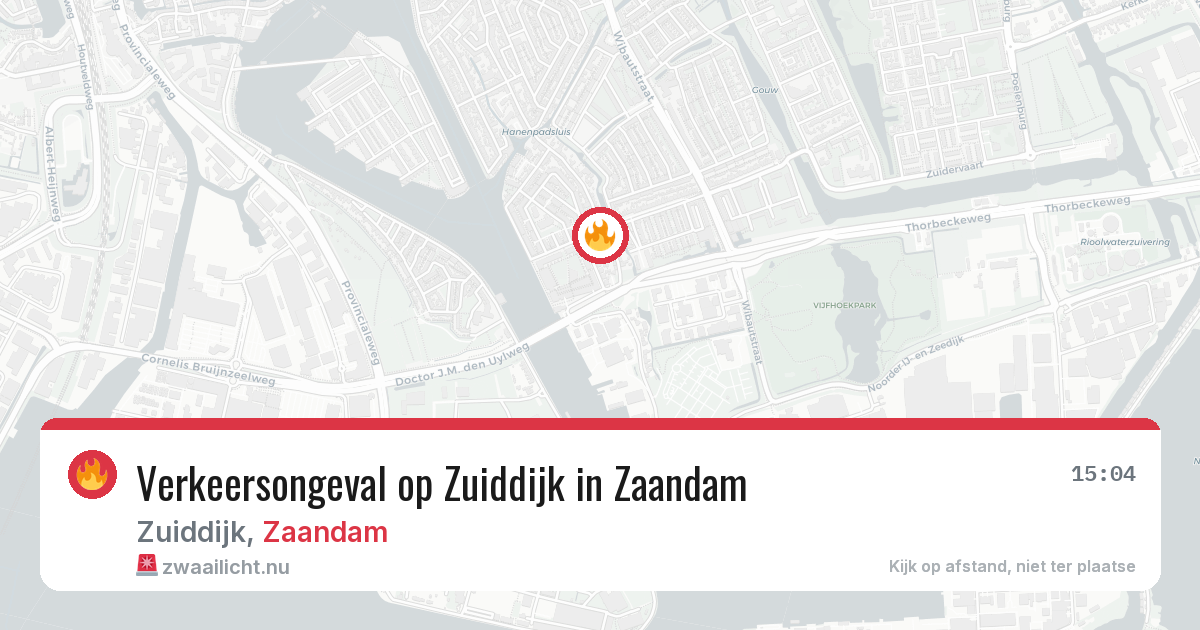 Verkeersongeval op Zuiddijk in Zaandam — 20 mrt 2026