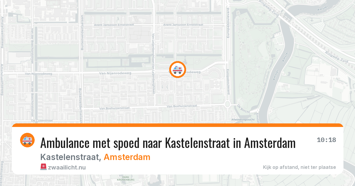 Ambulance met spoed naar Kastelenstraat in Amsterdam — 31 mrt 2026