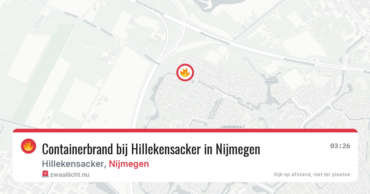 Containerbrand bij Hillekensacker in Nijmegen — 13 jul 2026