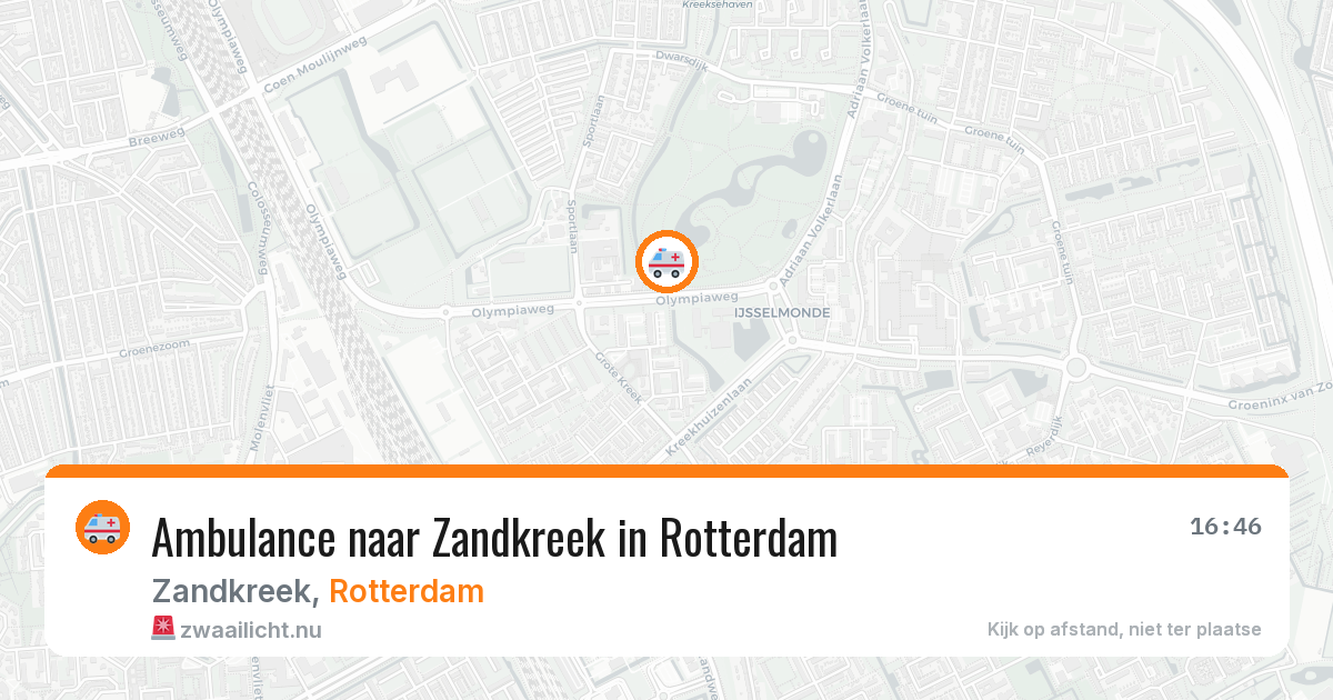 Ambulance naar Zandkreek in Rotterdam — 23 mrt 2026