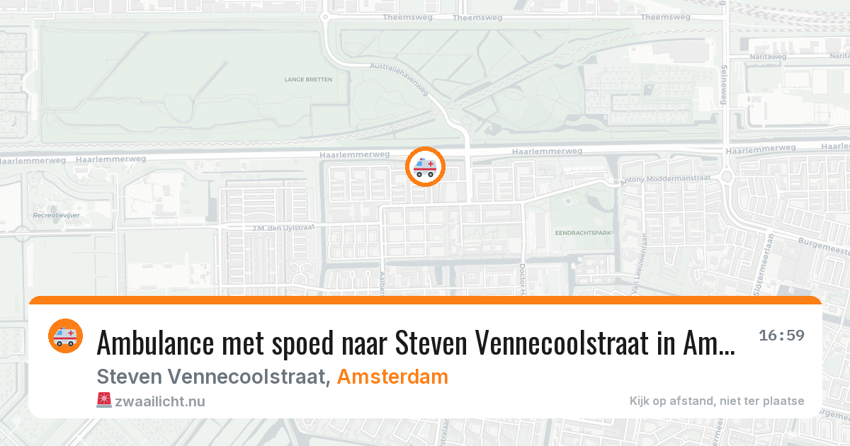 Ambulance met spoed naar Steven Vennecoolstraat in Amsterdam — 8 jun 2026