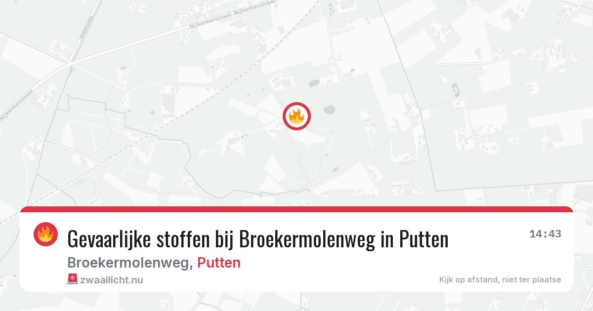 Gevaarlijke stoffen bij Broekermolenweg in Putten — 11 jul 2026