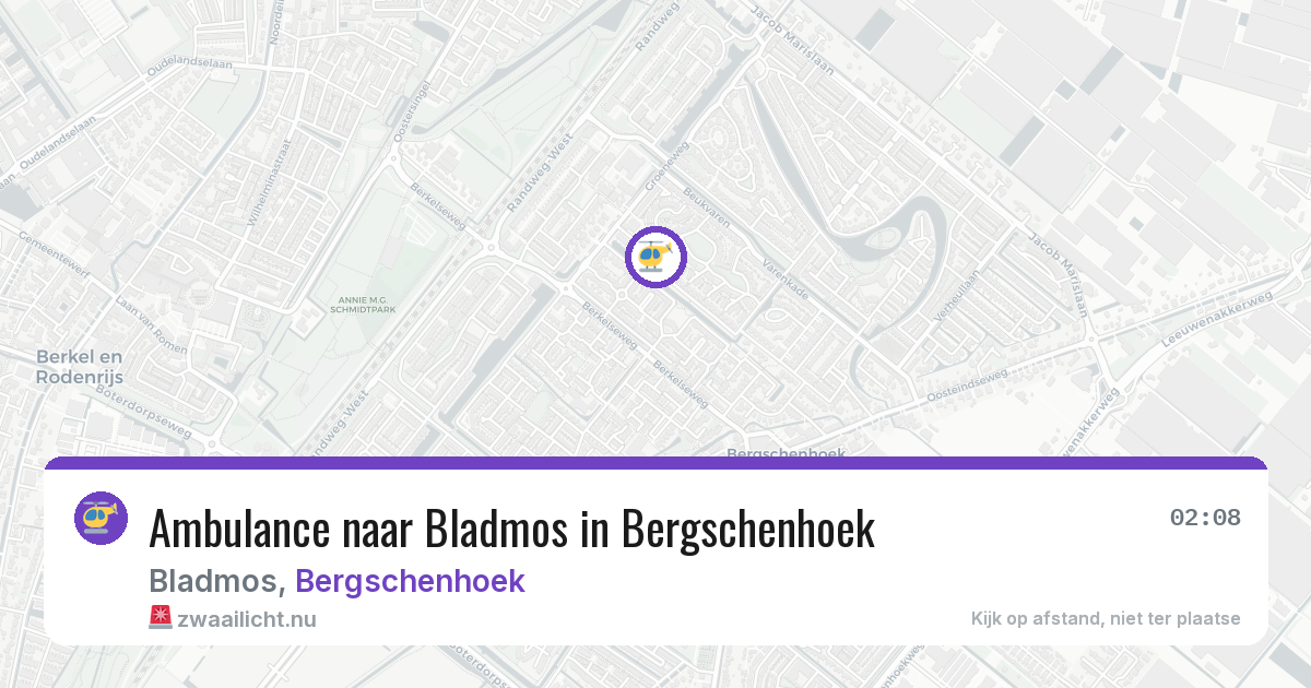 Ambulance naar Bladmos in Bergschenhoek — 25 jul 2026