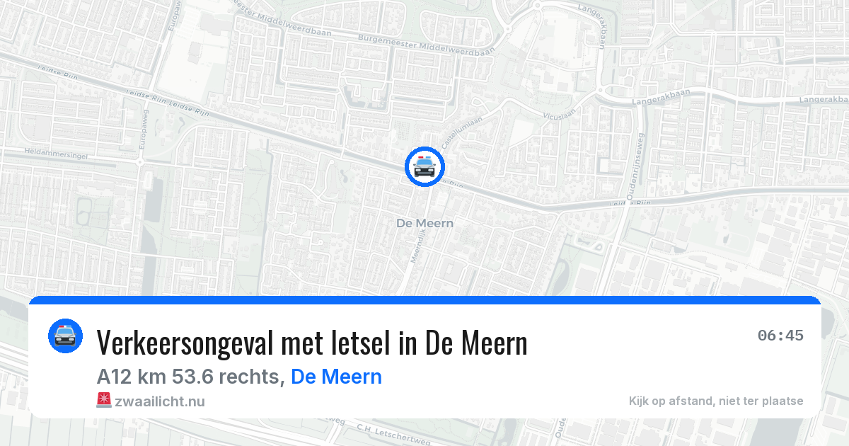 Verkeersongeval met letsel in De Meern — 23 mrt 2026