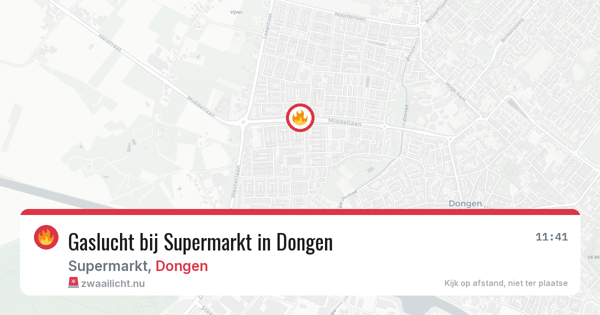 Gaslucht bij Supermarkt in Dongen — 20 apr 2026