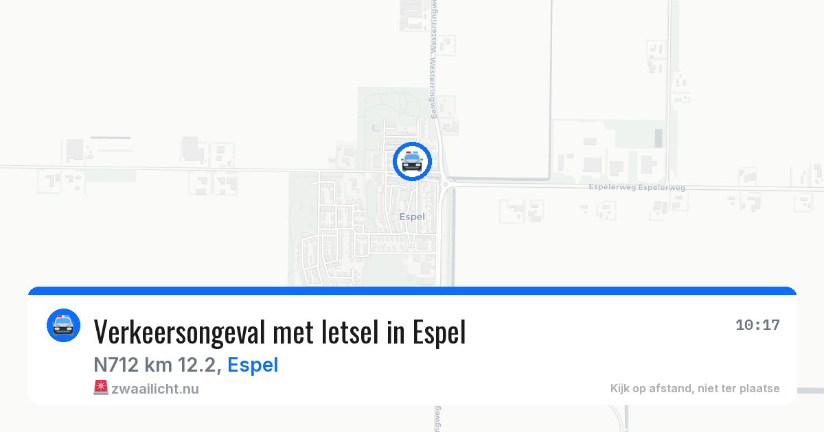 Verkeersongeval met letsel in Espel — 7 apr 2026