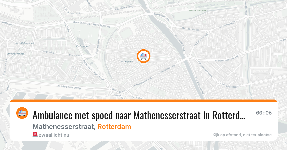 Ambulance met spoed naar Mathenesserstraat in Rotterdam — 5 jun 2026