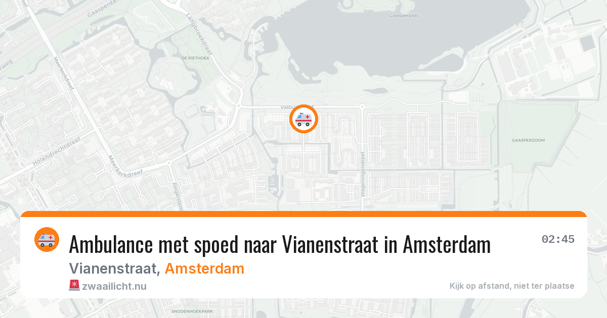 Ambulance met spoed naar Vianenstraat in Amsterdam — 20 jul 2026