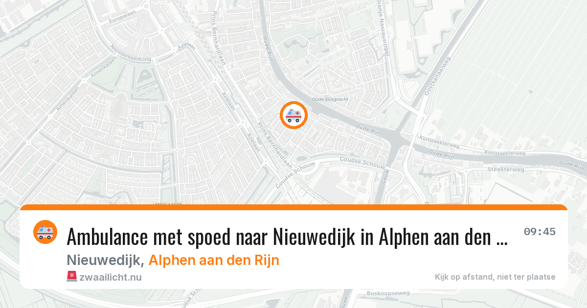 Ambulance met spoed naar Nieuwedijk in Alphen aan den Rijn — 22 jul 2026